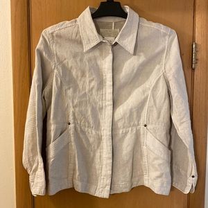 Blue Willi’s Linen Jacket Made in Denmark Cream Tan Size XL